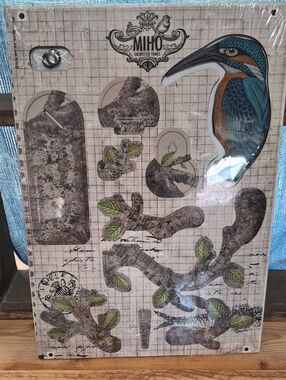 MIHO Decorative Bird & Branch Decoupage Sheet - Blue & Brown